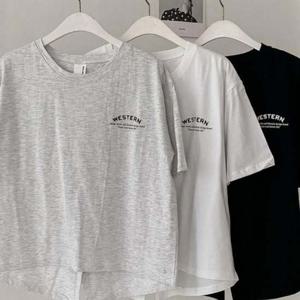 305K027S 트임 빅사이즈미시옷 여성큰옷 반팔티 웨스