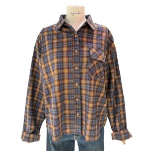 [에이지도르]체크 크롭 셔츠 ALFIAUB105