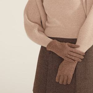 [헤지스] 블랙 밍크퍼 장갑 (스마트터치가능) HIGV5F005BK