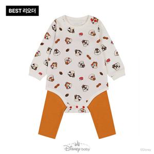 [디즈니베이비]O.칩앤데일패턴바디수트상하(O/WHITE)79S517515