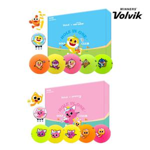 볼빅 골프공  볼마커 선물세트 비비드 아기상어 핑크퐁 한정판 3피스 5구