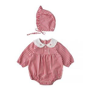 M밍크뮤D 26SS (RD)스트로베리체크SET바디슈트 모자보넷세트 (3611360410)