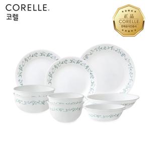 코렐 컨트리커트지 한국형 2인 10P 원형 찬기홈세트