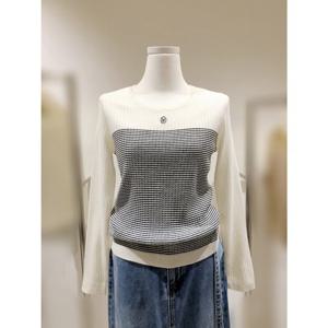 [비지트인뉴욕]스퀘어넥 스트라이프 니트 VC2LK71