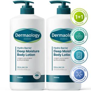 더마올로지 [피부 보습 670% 개선] 1 +1 딥 모이스처 대용량 바디로션 1L 향좋은 고보습 퍼퓸 남자 여자 보습 바디크림