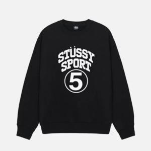 (당일발송)스투시 5 스포츠 크루넥 맨투맨 스웨트셔츠 블랙 1915045