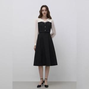 잇미샤 텍스쳐 블록 뷔스티에 원피스 ITQ3WOP360