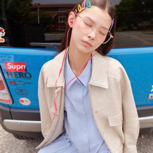 오버사이즈 페이크 레더 점퍼 C254PSF751