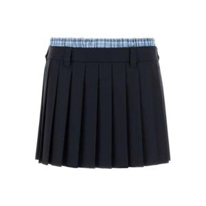 미우미우 미디 스커트 MG2388SOOO11AD F0008 BLEU