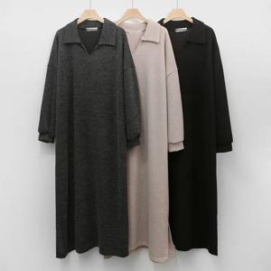 [강물처럼]빅사이즈롱원피스 K536L508 카라브이넥트임원피스 NO