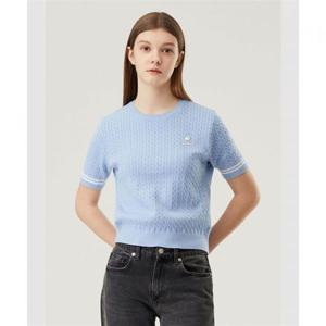 르꼬끄 여성 케이블 스웨터 크롭 반팔 블루QP122OST13 409617