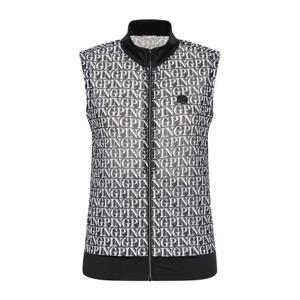 [핑골프]여성 메쉬 로고 패턴 점퍼 베스트 121E2JV484_BK