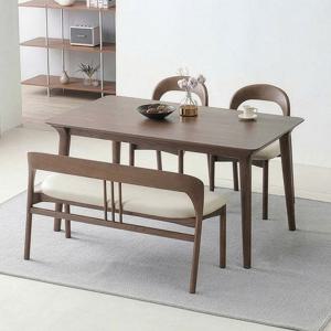 스코나 아델라 애쉬 원목 4인 식탁 세트(벤치1개+의자2개)