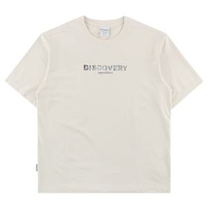 디스커버리 프레시벤트 오버핏 워싱 센터로고 반팔티셔츠 DXRS7D053IVD