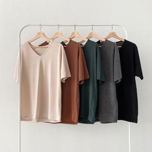 [강물처럼]빅사이즈무지티 G756L503 베이직브이넥반팔티 LD (329