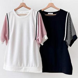 [강물처럼]빅사이즈반팔티 U178L503 리핀가오리줄지요꼬티 BS (3