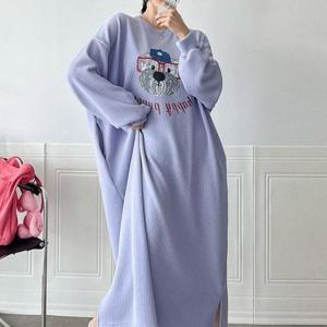 [강물처럼]아이우먼 댕댕이니트루즈롱원피스 MAU167M503 빅사이