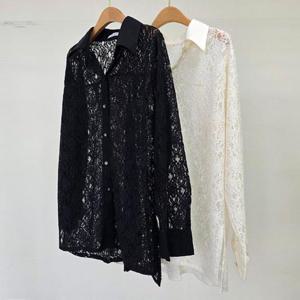 [강물처럼]빅사이즈펀칭블라우스 U158L503 비비레이스카라블라우