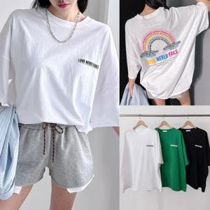 [강물처럼]위쉬몰 NM 무지개로고박스반팔티(U236H504) 빅사이즈