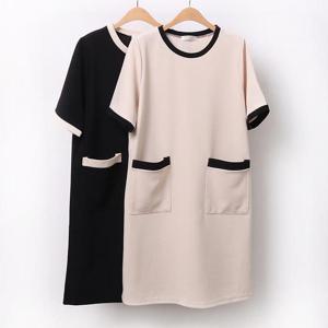 [강물처럼]빅사이즈반팔원피스 9019L504 빅포켓박스원피스 NB (3