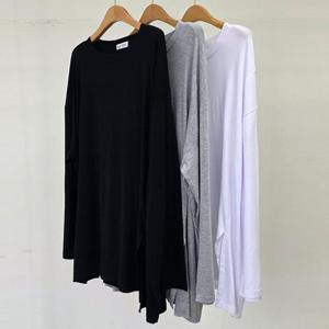 [강물처럼]빅사이즈라운드티 U194L504 로그라운드실키절개티 RA