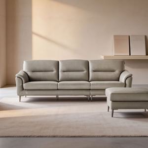 [다우닝] 베니토 4인 전체 통가죽 소파