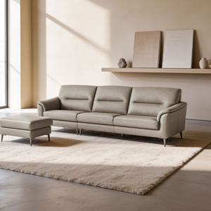 [다우닝] 베니토 3.5인 전체 통가죽 소파