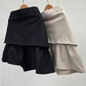 [강물처럼]빅사이즈프릴치마 U290L504 럽리이중미니스커트 LT (3