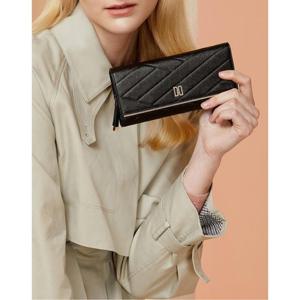 선물포장  (DCWA6E411BK) 블랙 칼라일 패턴 골드 DD 3단 장지갑