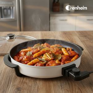 [42cm 여유있는 크기로 많은 요리까지 한번에] 벤하임 대형 원형그릴 잔치팬 BPP-1500B