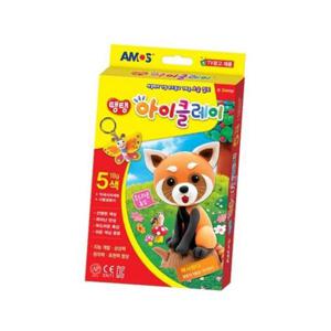 10000 탱탱 아이클레이 5색 18g 아모스 (컬러 점토놀이 컬러클레이 찰흙)