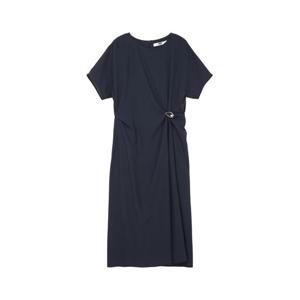 닥스 여성 26SS 다크네이비 워셔블 사이드 셔링 원피스 (브로치 탈착) DLDR6B404N3