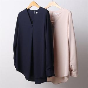 [강물처럼]빅사이즈사랑해요 D162L203 랩브이훌쉬폰블라우스 OL