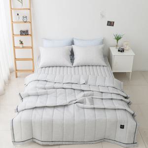 스노우 리플 솔리드 소유 여름누비이불SS패드풀세트 그레이