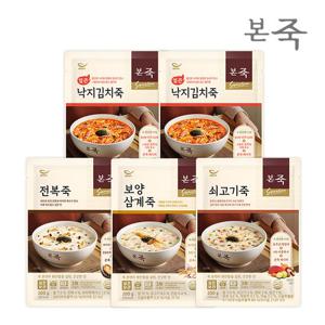 [본죽] 파우치죽 200g 4종 5팩SET(전복+쇠고기+삼계+낙지김치2)