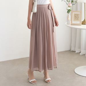 [한정수량] [플랜비컬렉션] 쉬폰 플리츠주름 리본 치마바지_PM2505SK601B