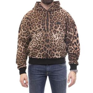 돌체앤가바나 로고 태그 레오파드 프린트 후드 티셔츠 G9BJATFS785 HY13M TP945204007