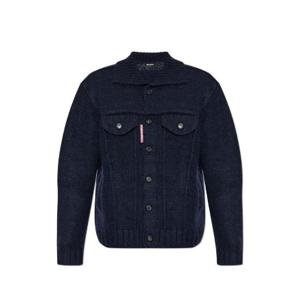 디스퀘어드2 로고 태그 버튼 니트 가디건 S74HA1538D13143 477 TP946073231