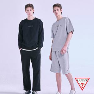 게스 언더웨어 코튼테리 남성 이지셋업 4종 (긴팔긴바지+반팔반바지세트)