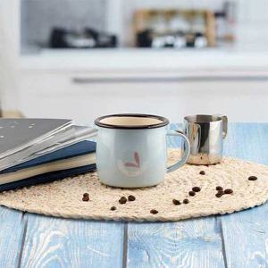 [퀸센스]리틀래빗 예쁜 캐릭터 법랑 머그컵 380ml 스카이색