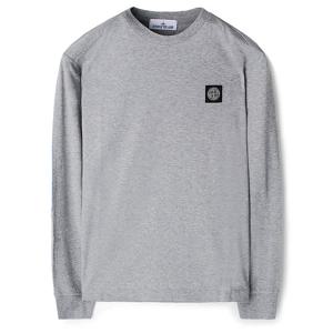 24FW 스톤 가슴패치 긴팔티 멜란지그레이 811522713 A0M64