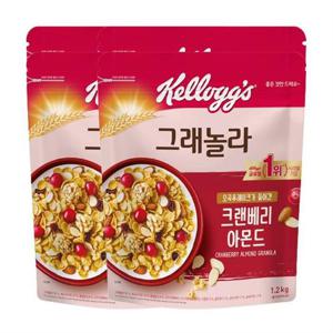 켈로그 크랜베리 아몬드 그래놀라 1.2kg 4개