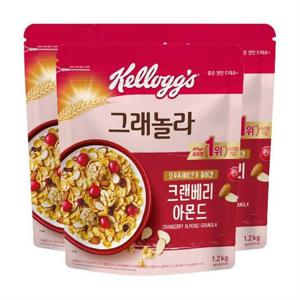 켈로그 크랜베리 아몬드 그래놀라 1.2kg 3개
