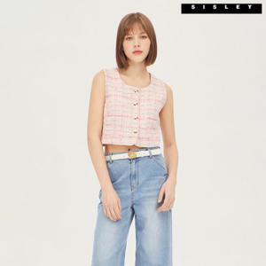 [시슬리]시슬리 텐저린 트위드 베스트 SAJK13311_PK