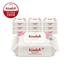 킨도 프리미엄 아기 물티슈 캡형 레드 70매x10팩