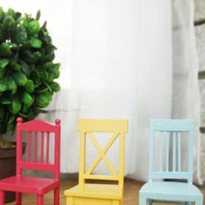 우드 컬러 체어 3P 미니어처 선반 식당