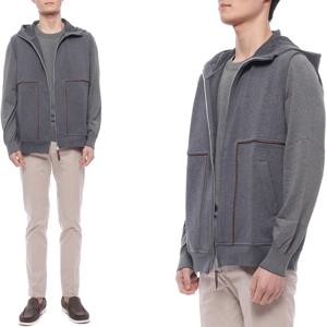 [브루넬로쿠치넬리] 25SS 남성 코튼 후드 집업 베스트 (MW8639088G C080 25S)