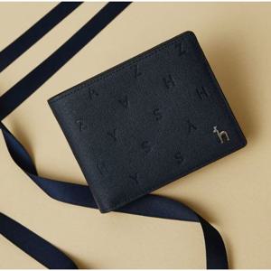 [헤지스ACC] 네이비 음각패턴 소가죽 머니클립 HJWA5F563N3