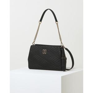 [닥스][CARLISLE] 블랙 칼라일 가죽 미디움 숄더백 DCBA5F365J