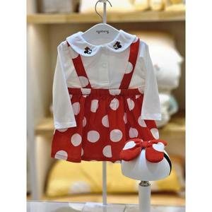 아가방 세이브존02 레드 도트 몔빵  바디수트 스커트 03s517555